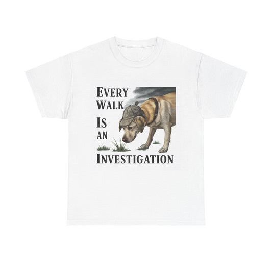 Every Walk is an Investigation Yellow Lab T-Shirt White T-Shirt