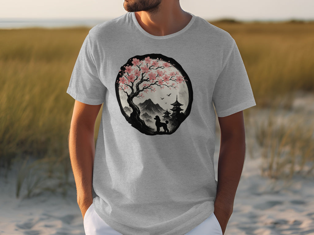 Scenic Cherry Blossom Landscape Graphic Shirt