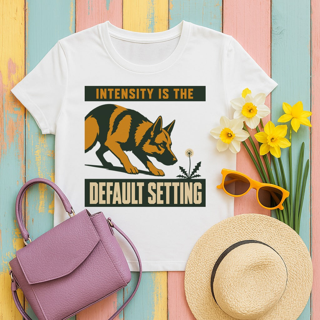 Default Setting German Shepherd T-Shirt in White