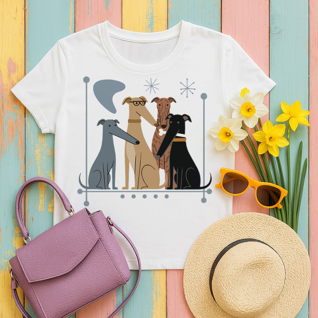 migbackfill the-pack-mid-century-greyhound-t-shirt tee flat lay hero v8