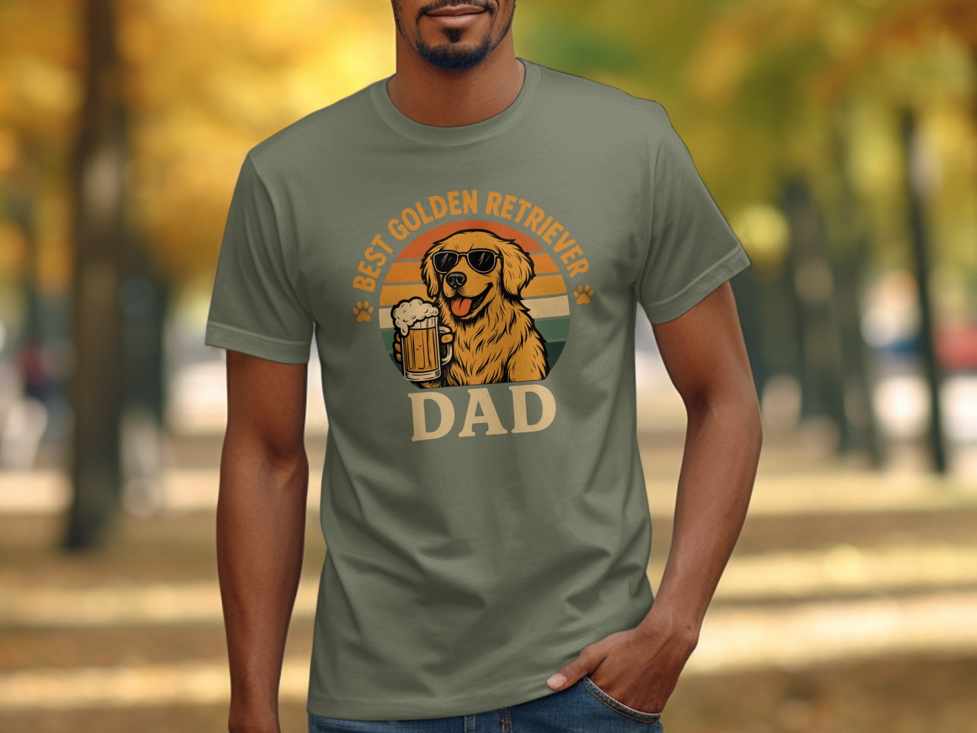 Best Golden Retriever Dad Shirt Cool Graphic Tee