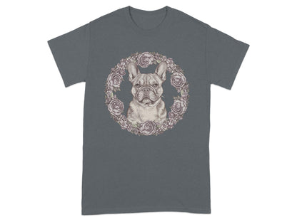 French Bulldog Floral Wreath Graphic T-Shirt product
