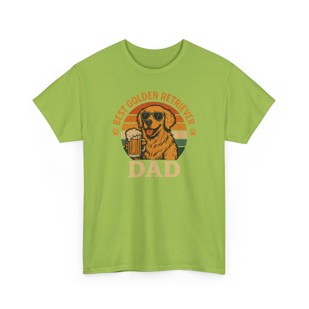 Best Golden Retriever Dad with Beer and Shades T-Shirt