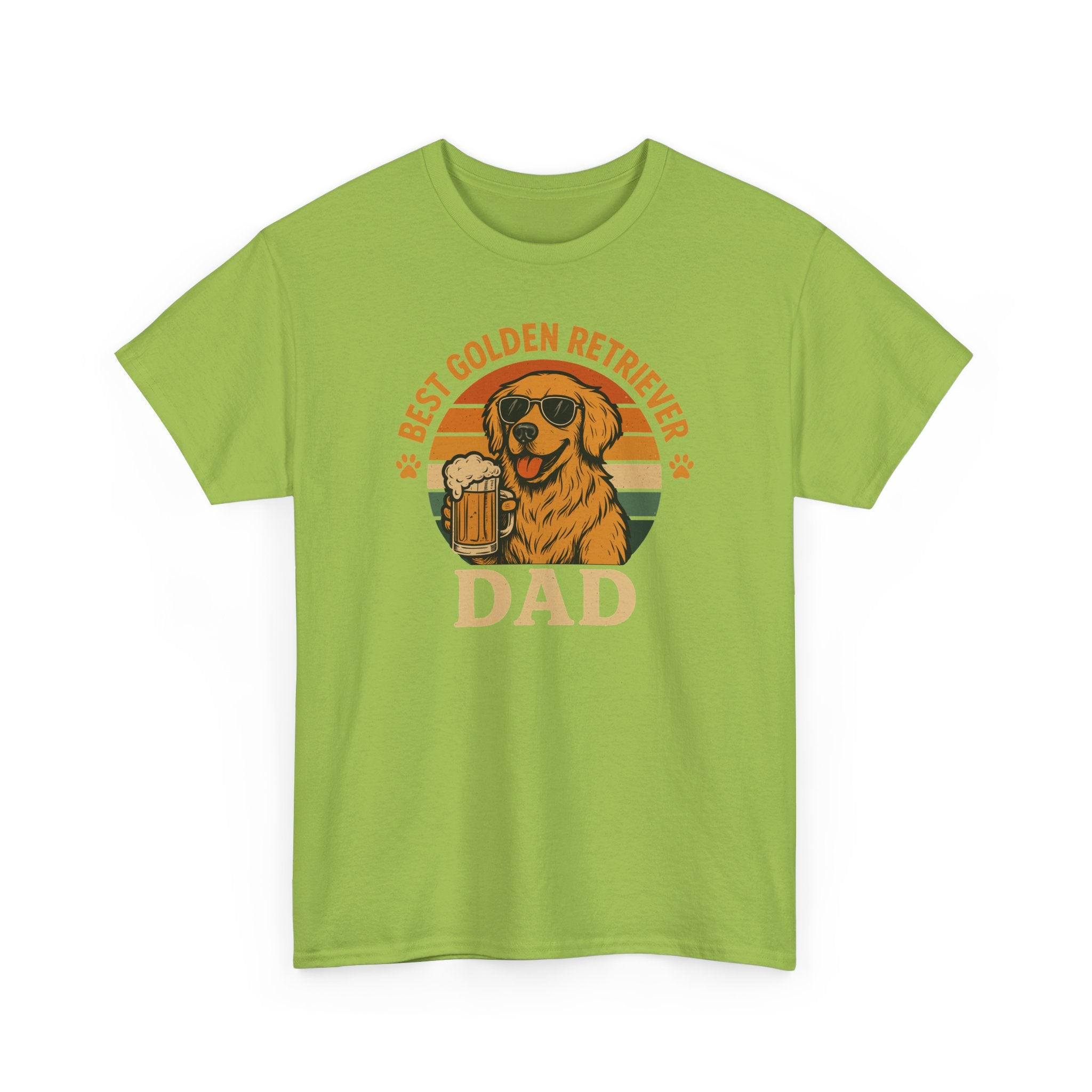 Best Golden Retriever Dad with Beer and Shades T-Shirt