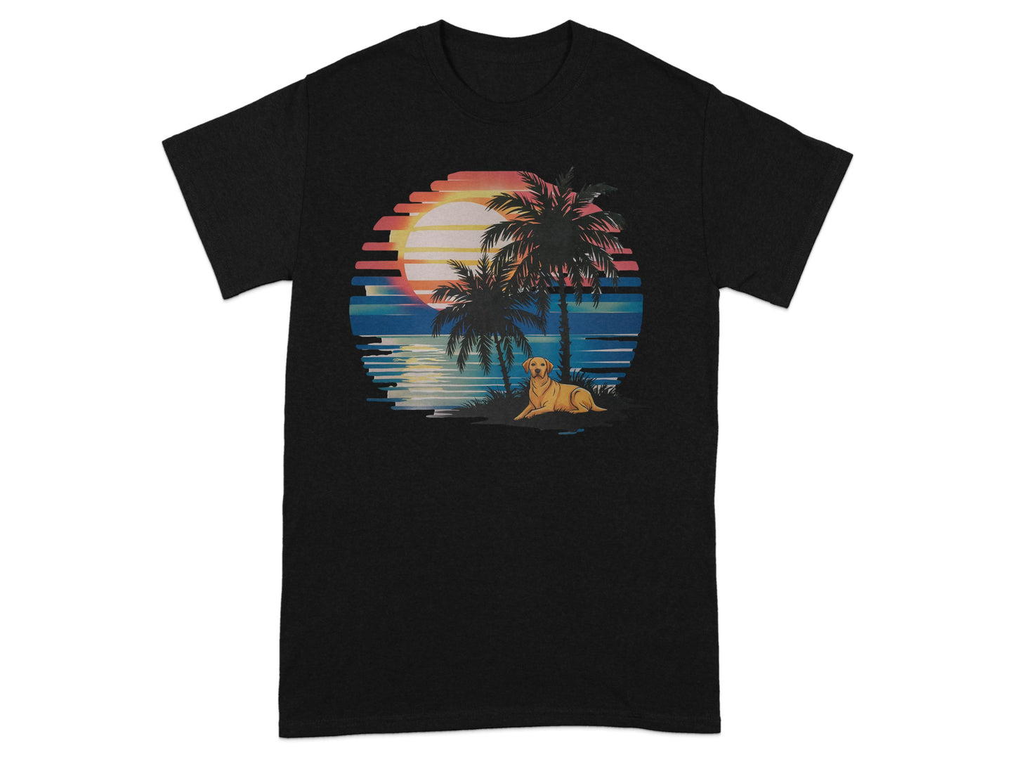 Sunset Beach Scene with Palm Trees T-shirt product type