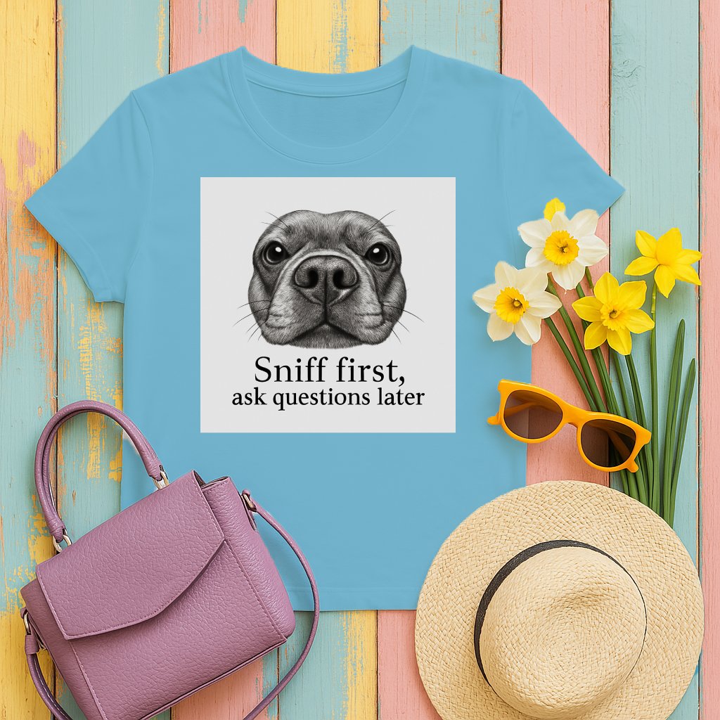 Sniff First Ask Questions Later Cute Dog Graphic product