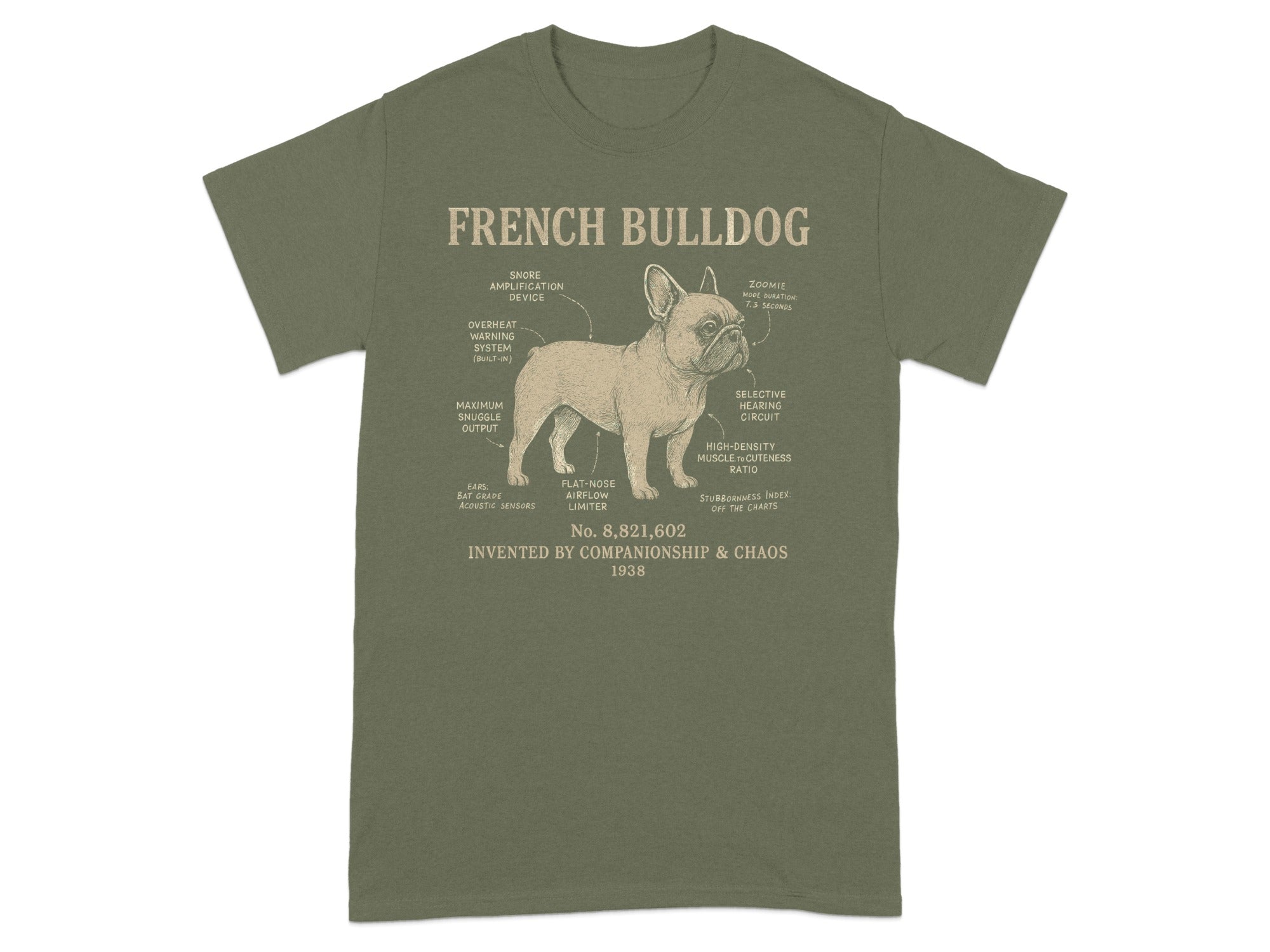 French Bulldog Invented by Companionship T-shirt