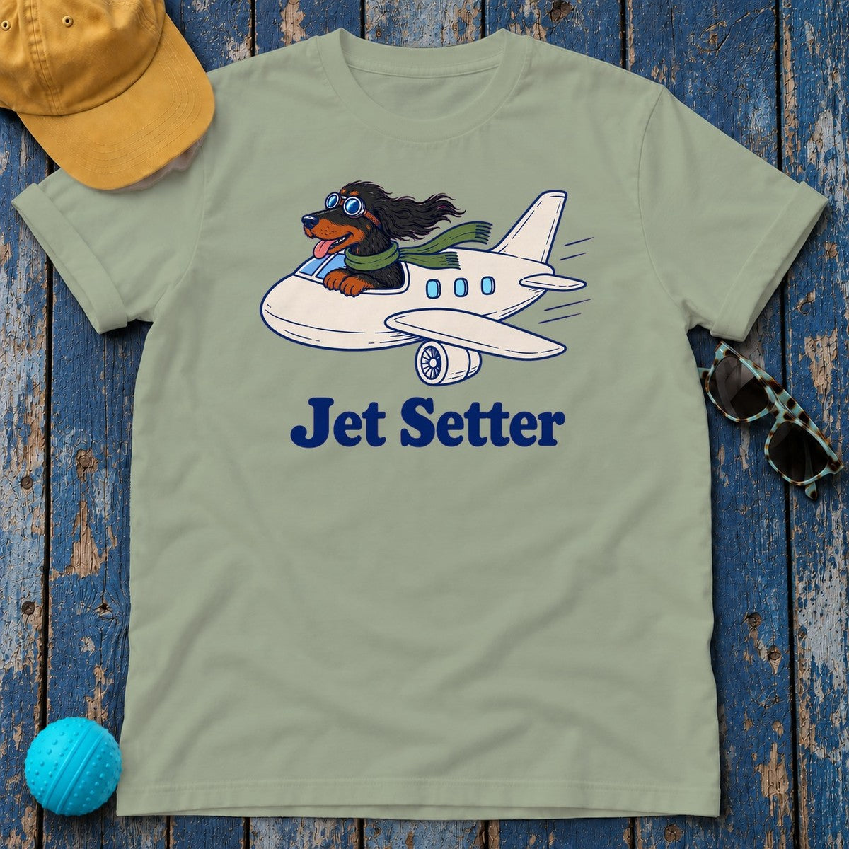 Gordon Setter Jet Setter Tee in Sage