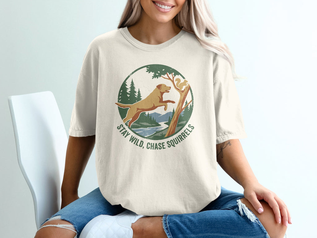 Stay Wild Chase Squirrels Graphic T-Shirt
