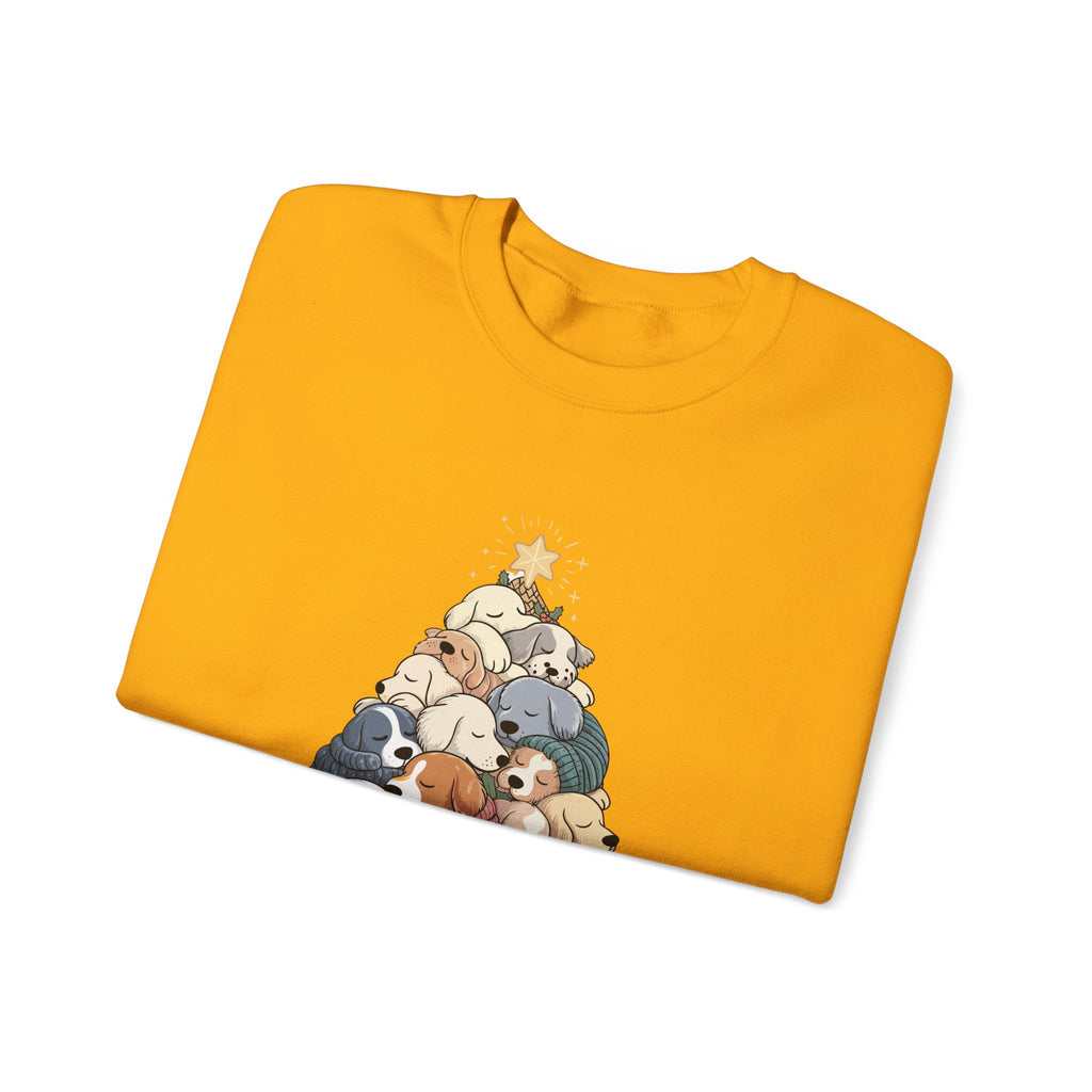 Sleeping Dogs Stacked Christmas Tree Funny Holiday Sweatshirt