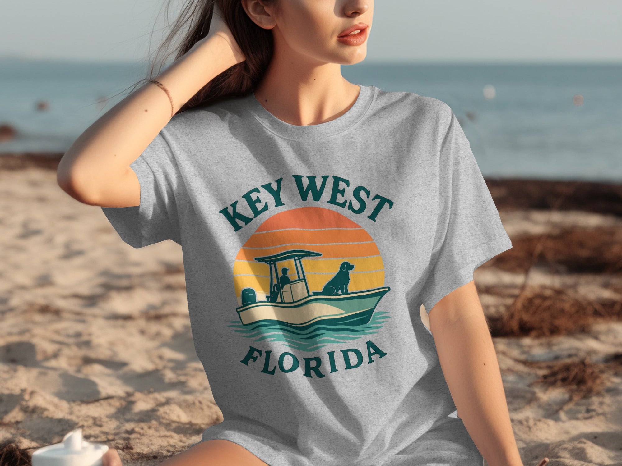Key West Florida Graphic Boat Design T-Shirt product