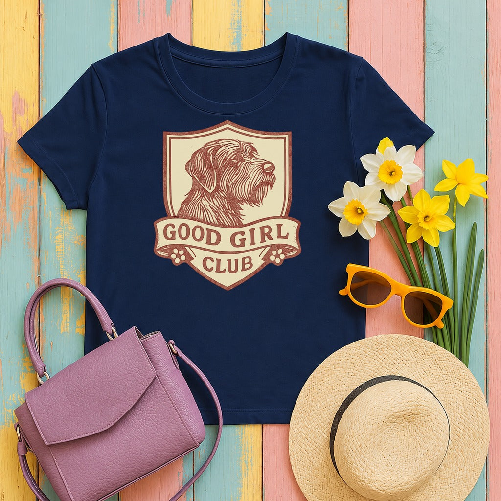 Wirehaired Pointing Griffon Good Girl Club Tee flat lay hero