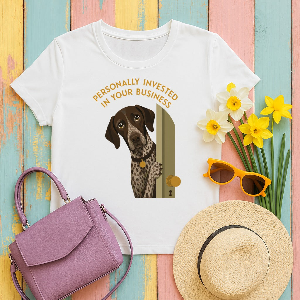 Personally Invested German Shorthaired Pointer T-Shirt in White