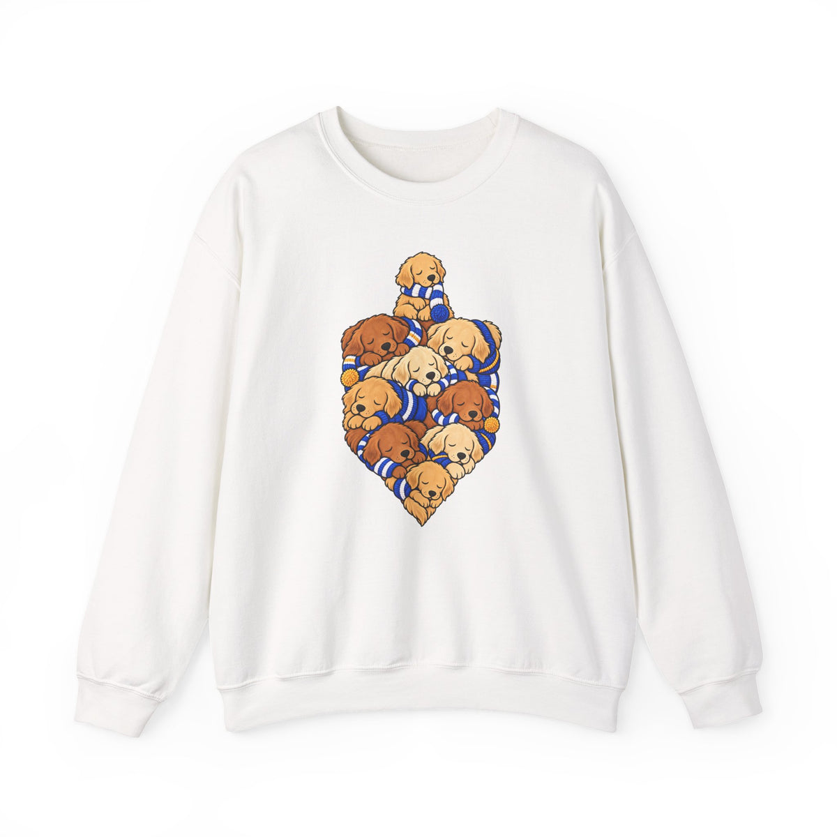 Golden Retriever Hanukkah Dreidel sweatshirt in White