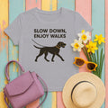 Wirehaired Vizsla Slow Down Enjoy Walks Tee in Athletic Heather