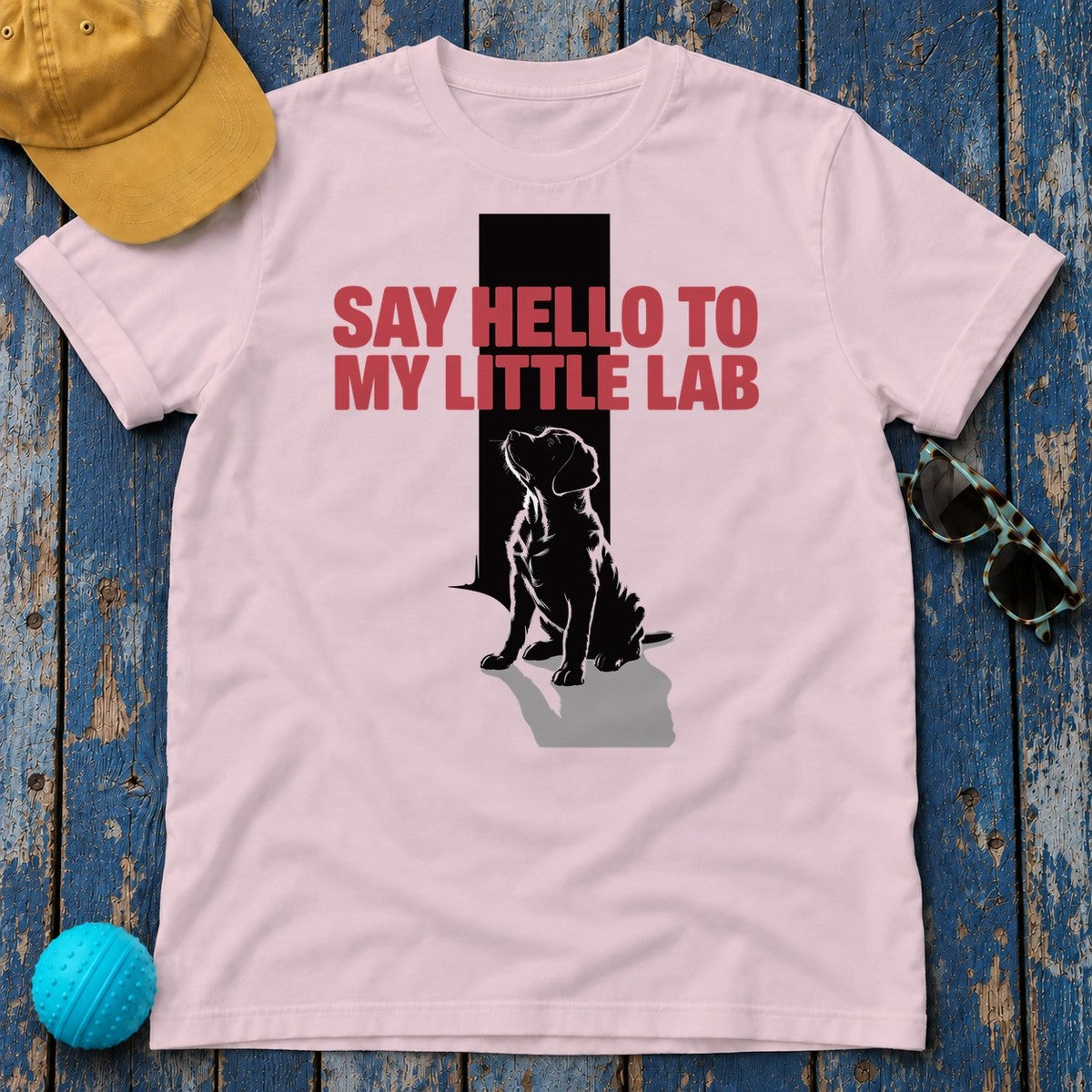 "Say hello to my little lab" - Dog Lover Gift - Lab Puppy Unisex T-shirt in Pink