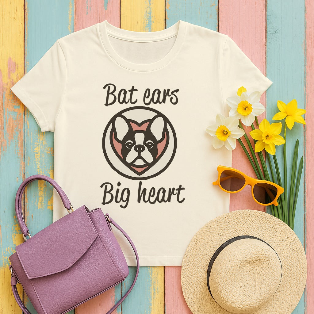 Bat Ears Big Heart T-Shirt in Natural