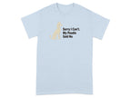 Light blue t-shirt with a poodle graphic and text "Sorry I Can't. My Poodle Said No".
