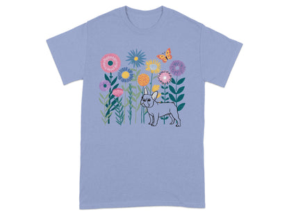 Adorable French Bulldog Floral Graphic Tee product