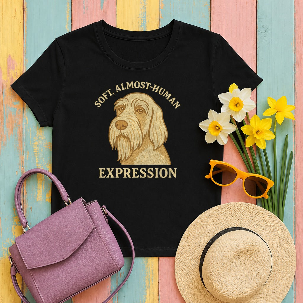 Spinone Italiano Soft Almost-Human Expression Tee in Black