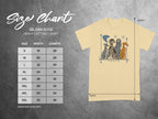 Gildan 5000 Heavy Cotton t-shirt size chart with illustrated dogs.