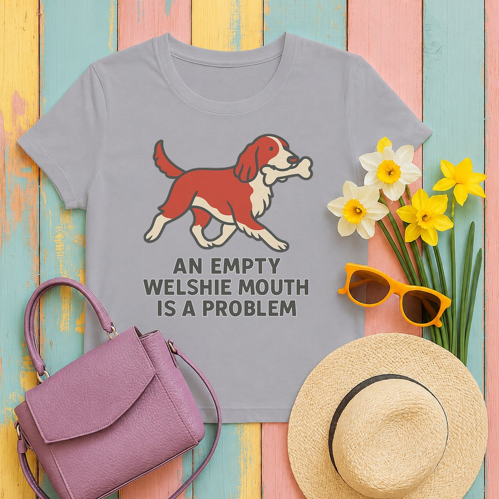 Welsh Springer Spaniel Empty Mouth Problem T-shirt in Athletic Heather