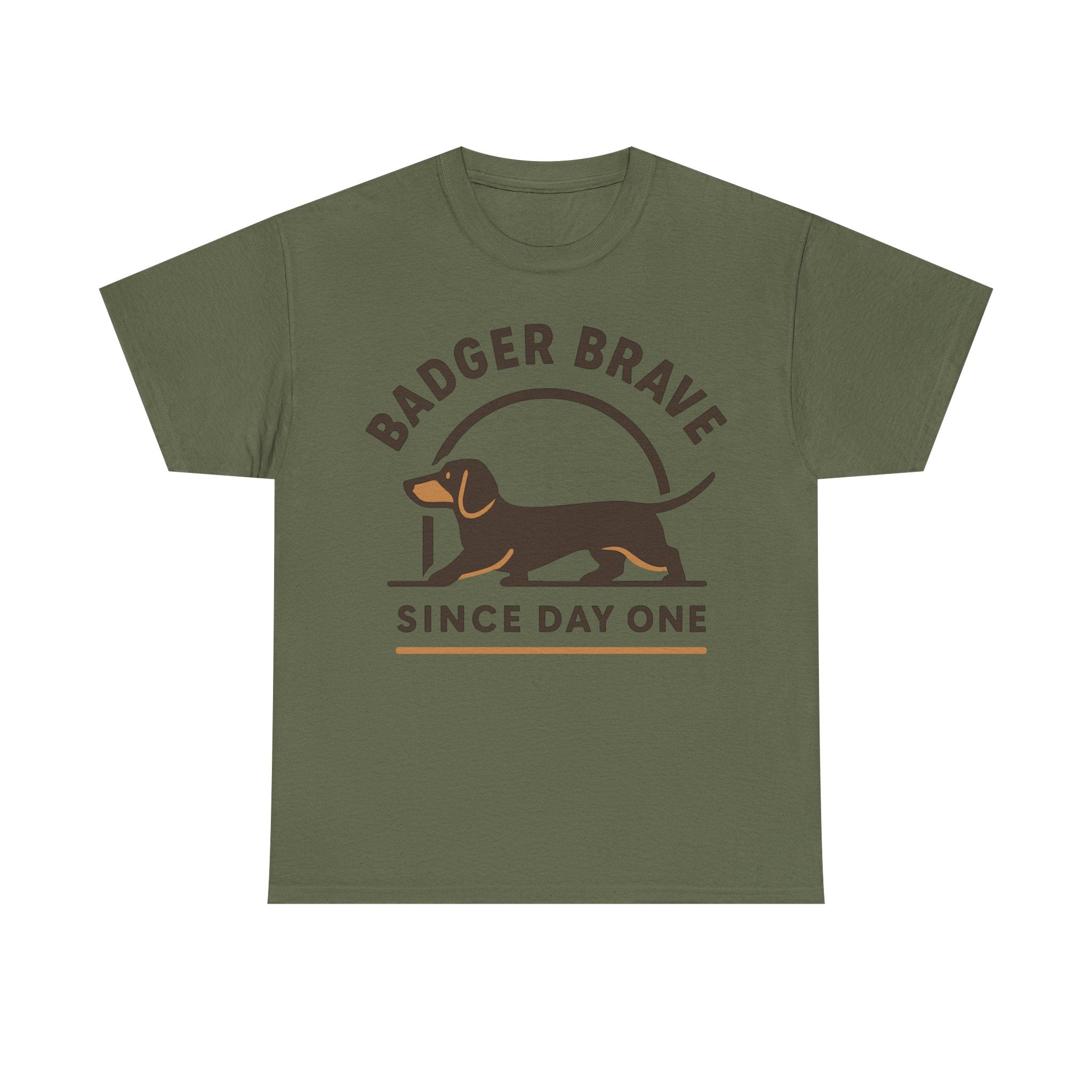 Cute dachshund "Badger brave since day one" T-shirt