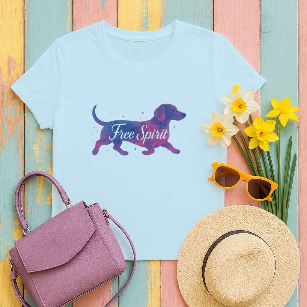 Free Spirit Dog Print Casual Tee Shirt product