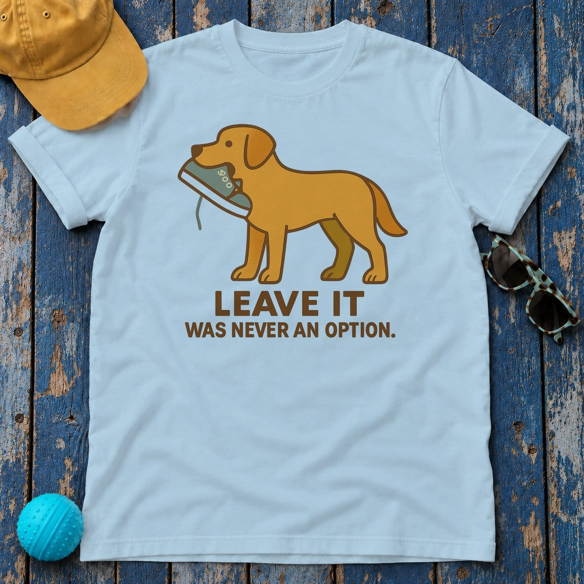 Deadgrass Chesapeake Bay Retriever Leave It Tee in Light Blue