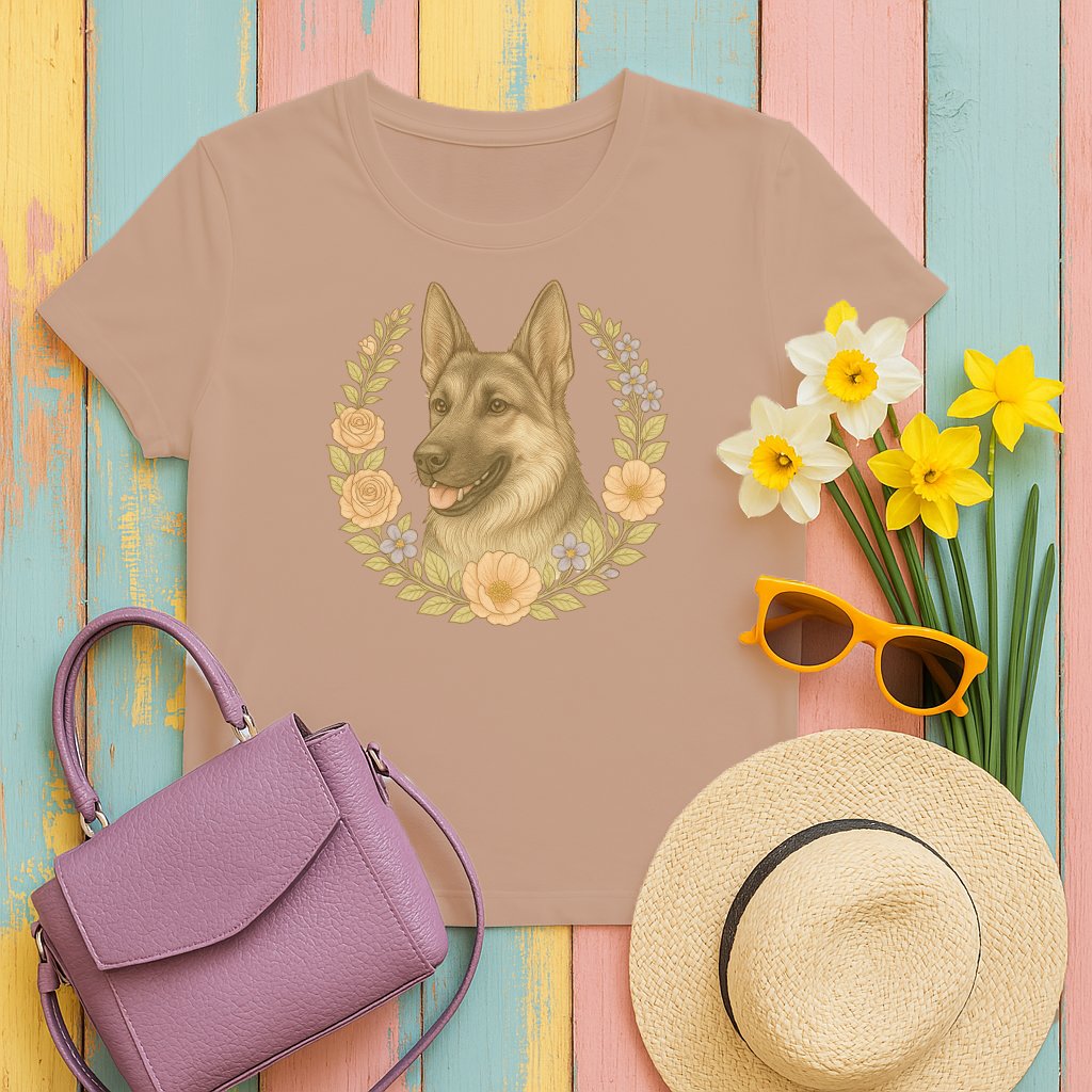 Floral German Shepherd Dog Print Shirt product