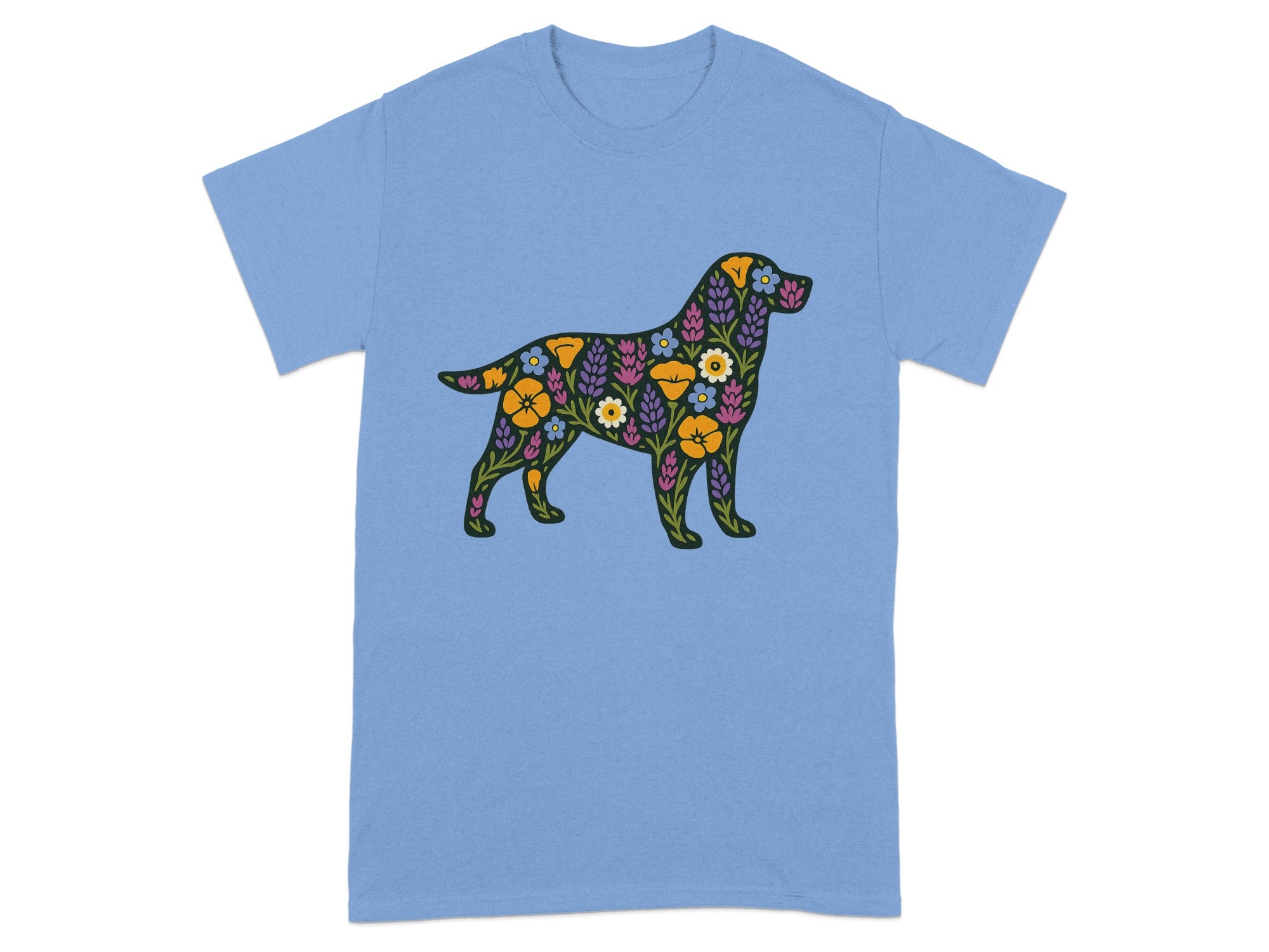 Colorful Floral Dog Graphic Design T-Shirt product