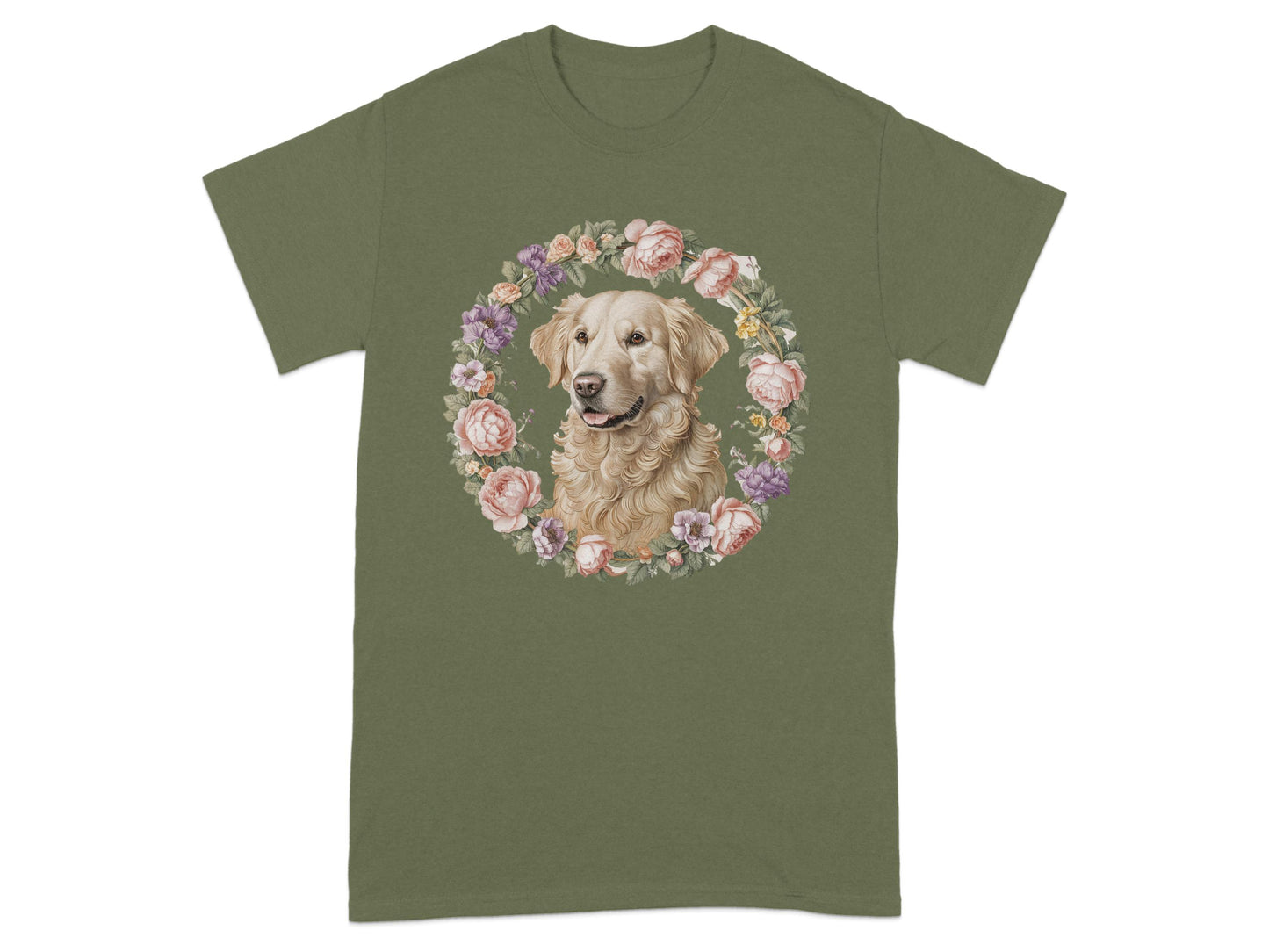 Golden Retriever Floral Ring Graphic Shirt product