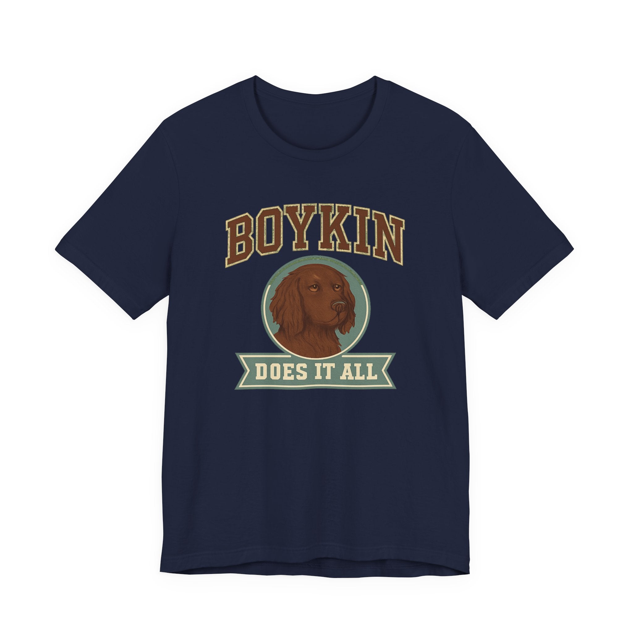 Boykin Spaniel Does It All Varsity Tee