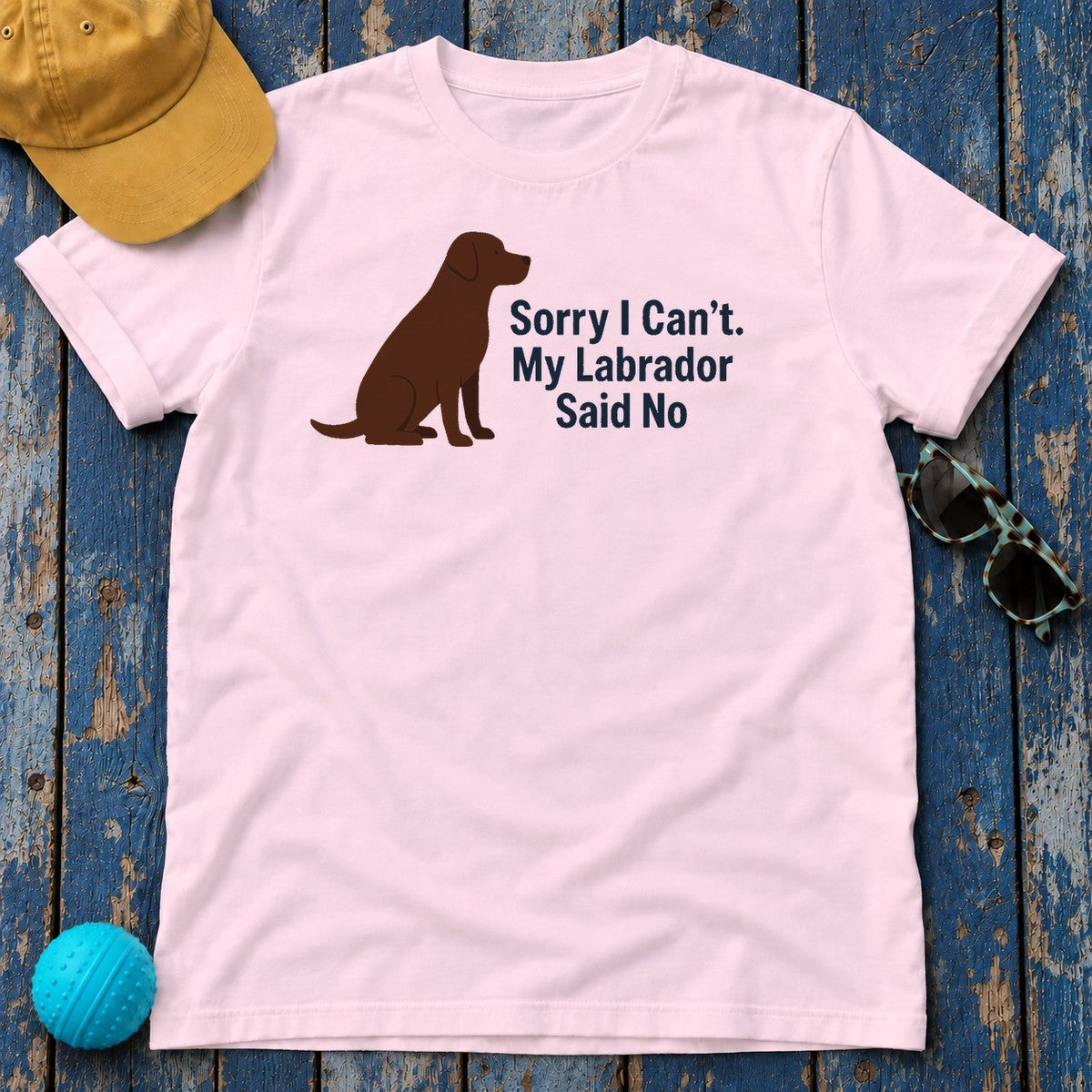 My Labrador Said No Statement T-Shirt in Light Pink