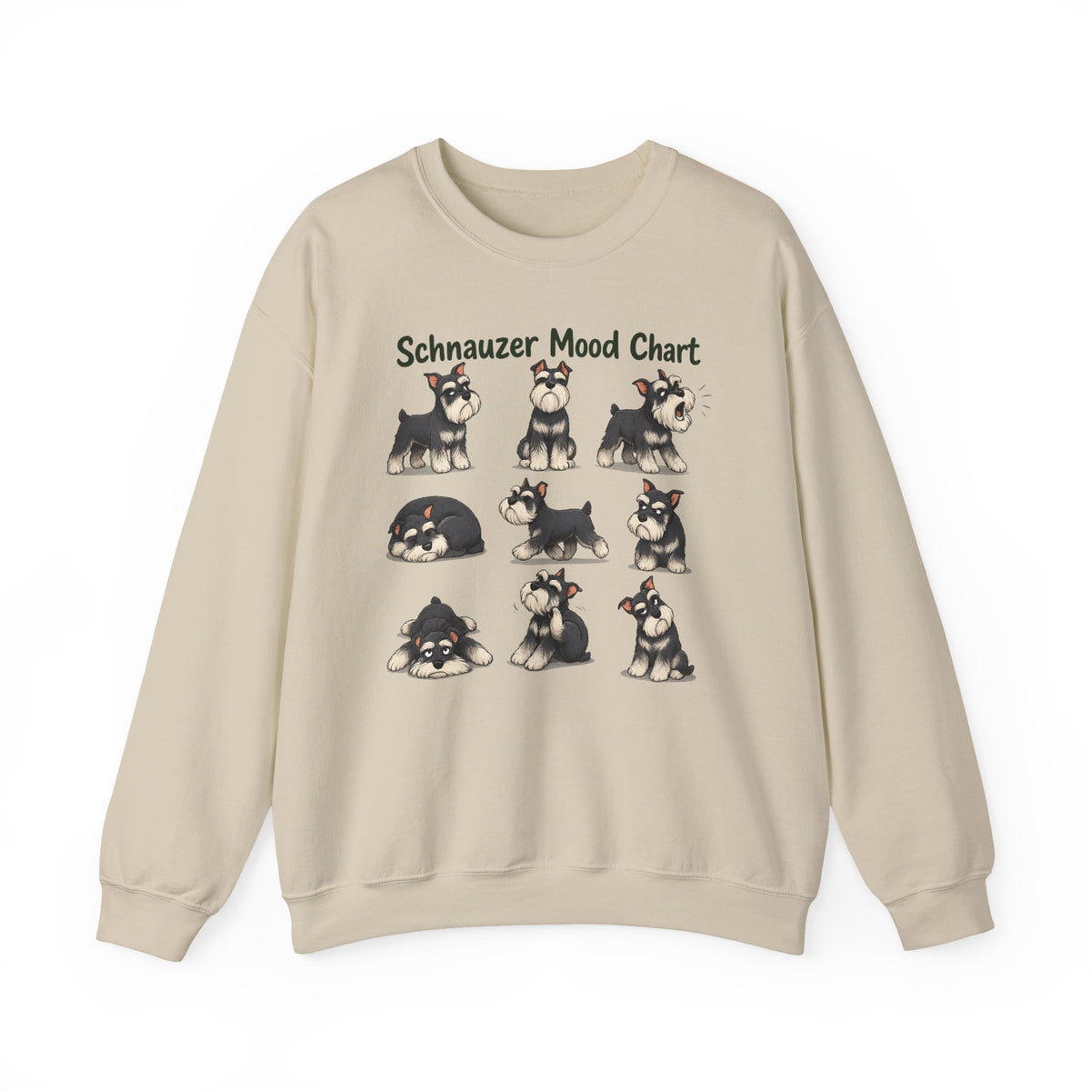 The Schnauzer Mood Chart Sweatshirt in Sand