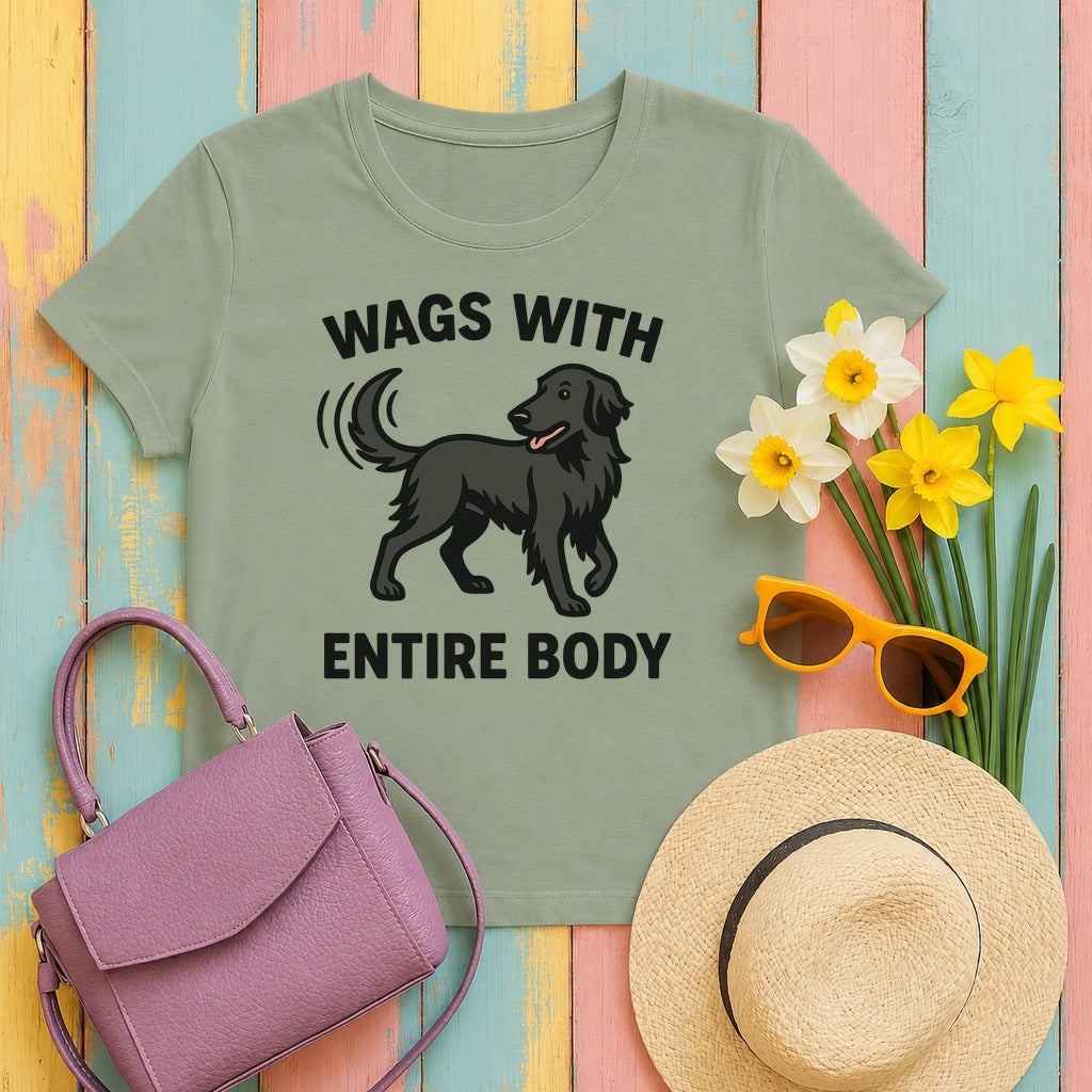 Flat-Coat Wags With Entire Body Tee in Sage