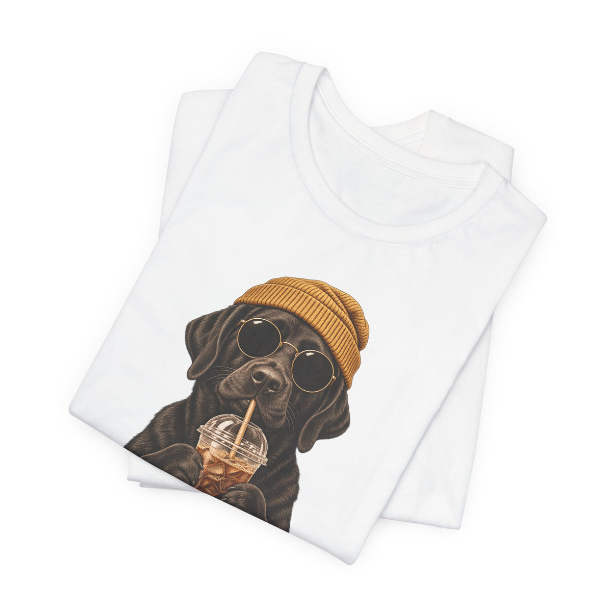 Engraved Labrador Iced Coffee T-Shirt