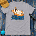 Belly Rub Activated Corgi T-Shirt in Athletic Heather - flat lay