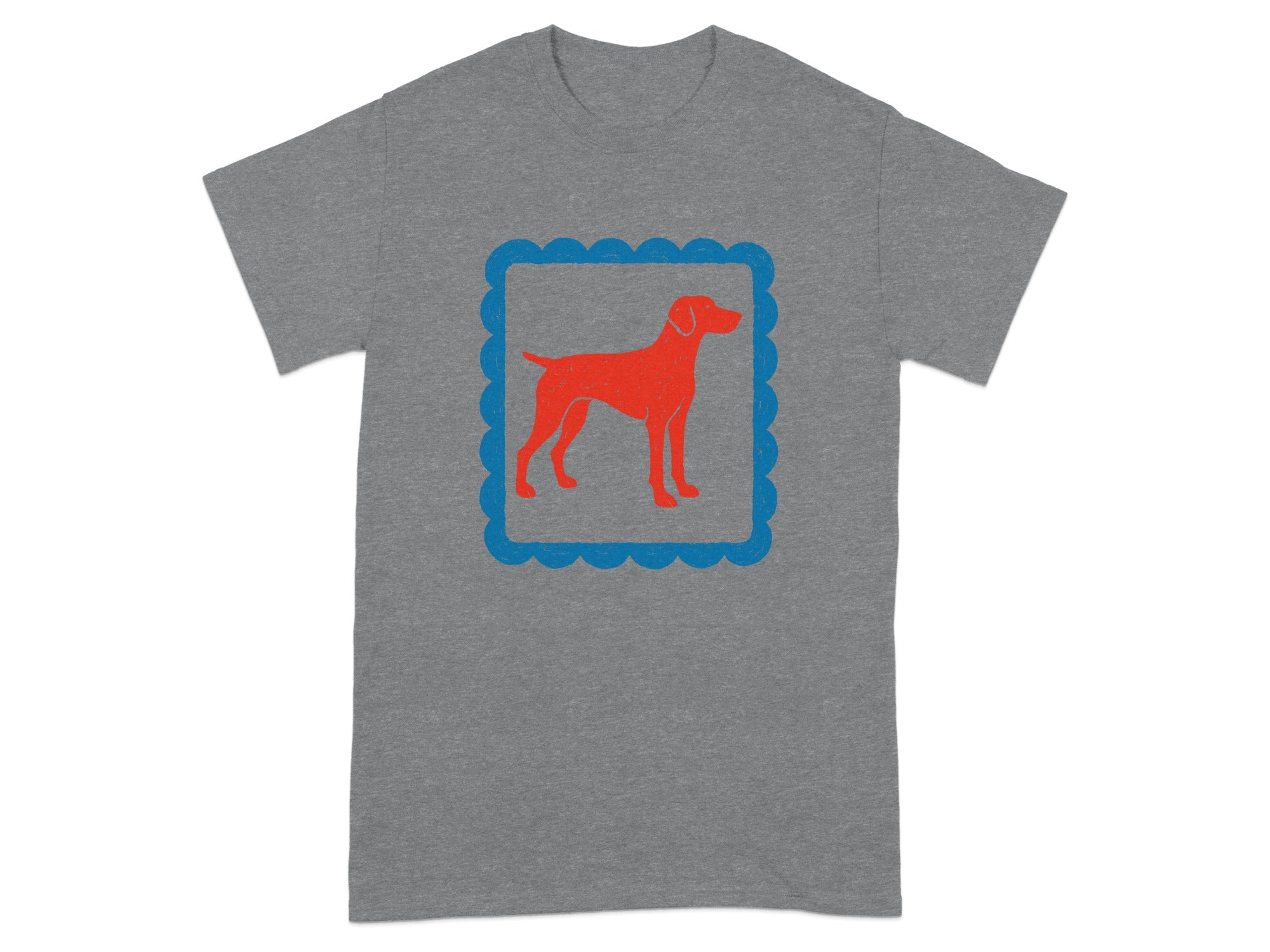 Stylish Grey Shirt with Red Dog Graphic