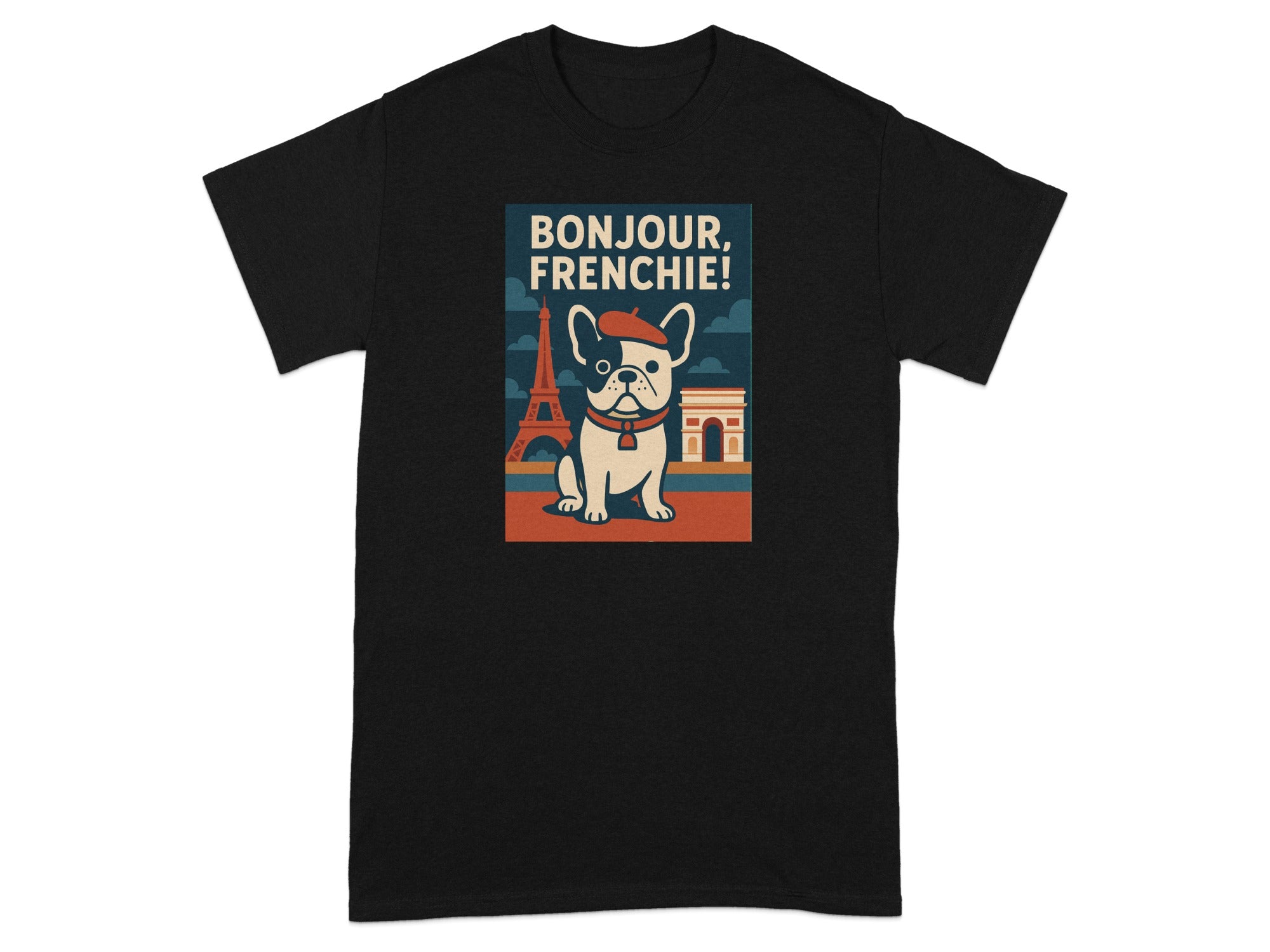 Bonjour Frenchie Graphic Design T-Shirt