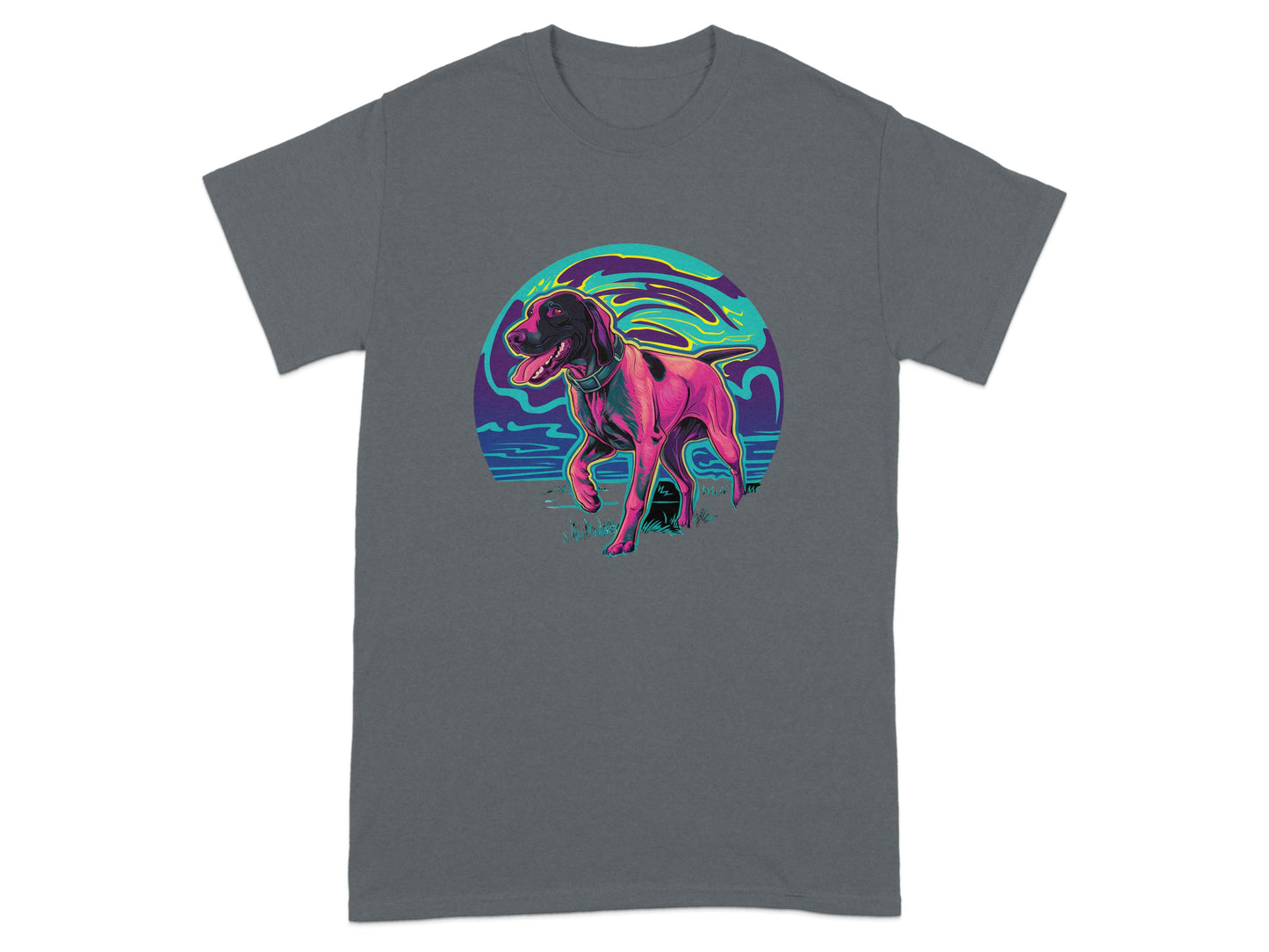 Artistic Dog in Neon Design Graphic T-shirt product