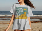 White t-shirt with "Golden Retriever Days are the Best Days" text and graphic.