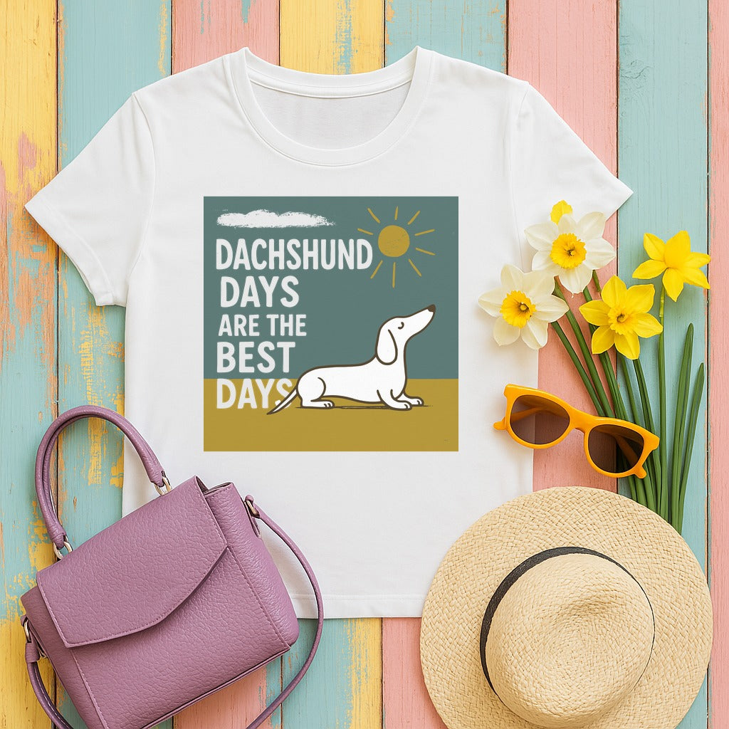 Radiant Dachshund Days T-Shirt in White