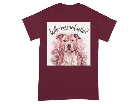 Who Rescued Who Pitbull Hearts Unisex T-shirt product type