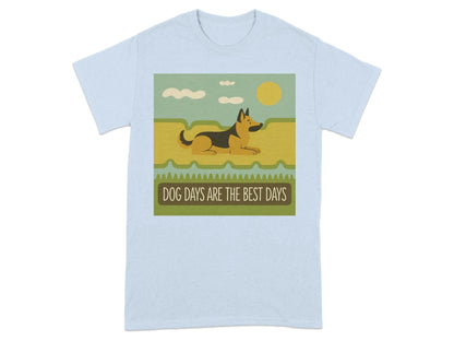 Dog Days Are The Best Days German Shepherd T-Shirt Light Blue T-shirt