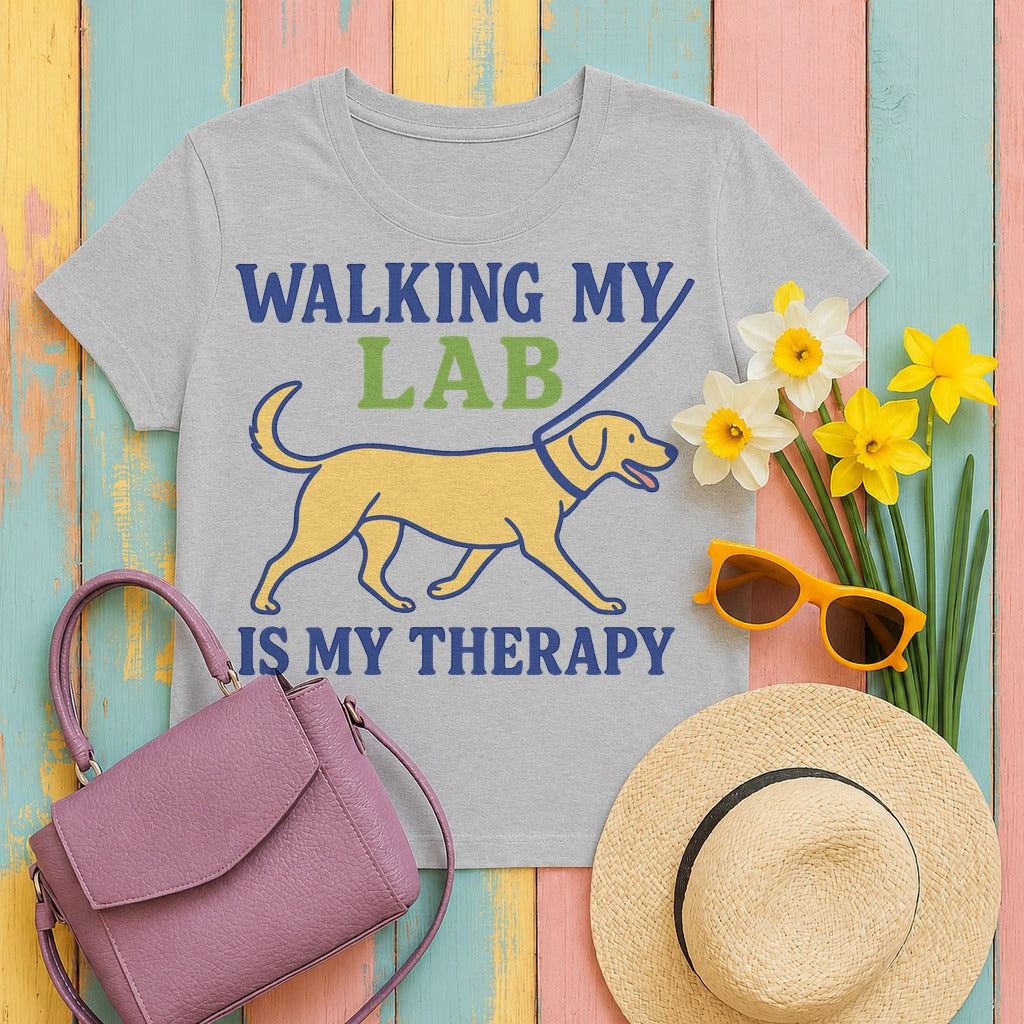 Walking My Lab T-Shirt in Sport Grey