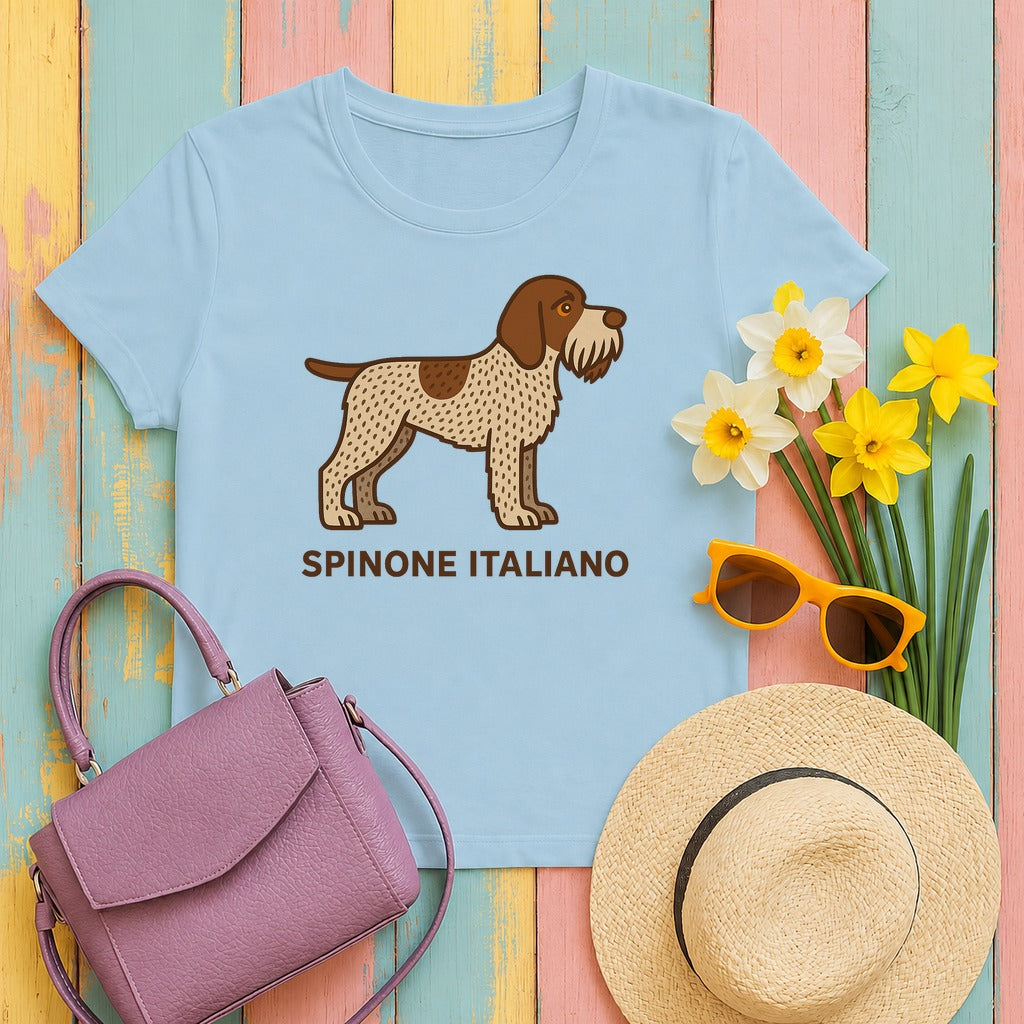 Spinone Italiano Breed Portrait Tee in Light Blue