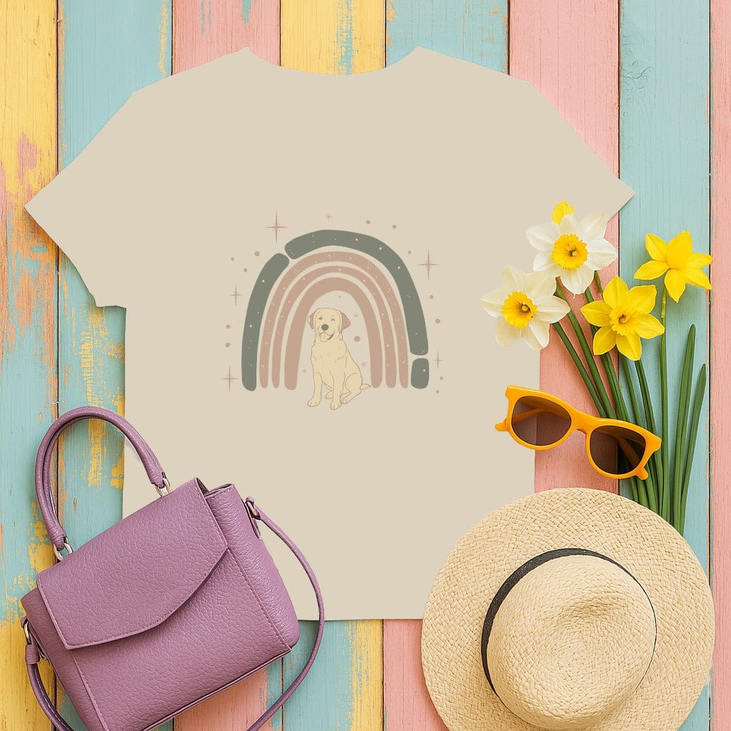 Dog with Rainbow Graphic Tee Shirt product type