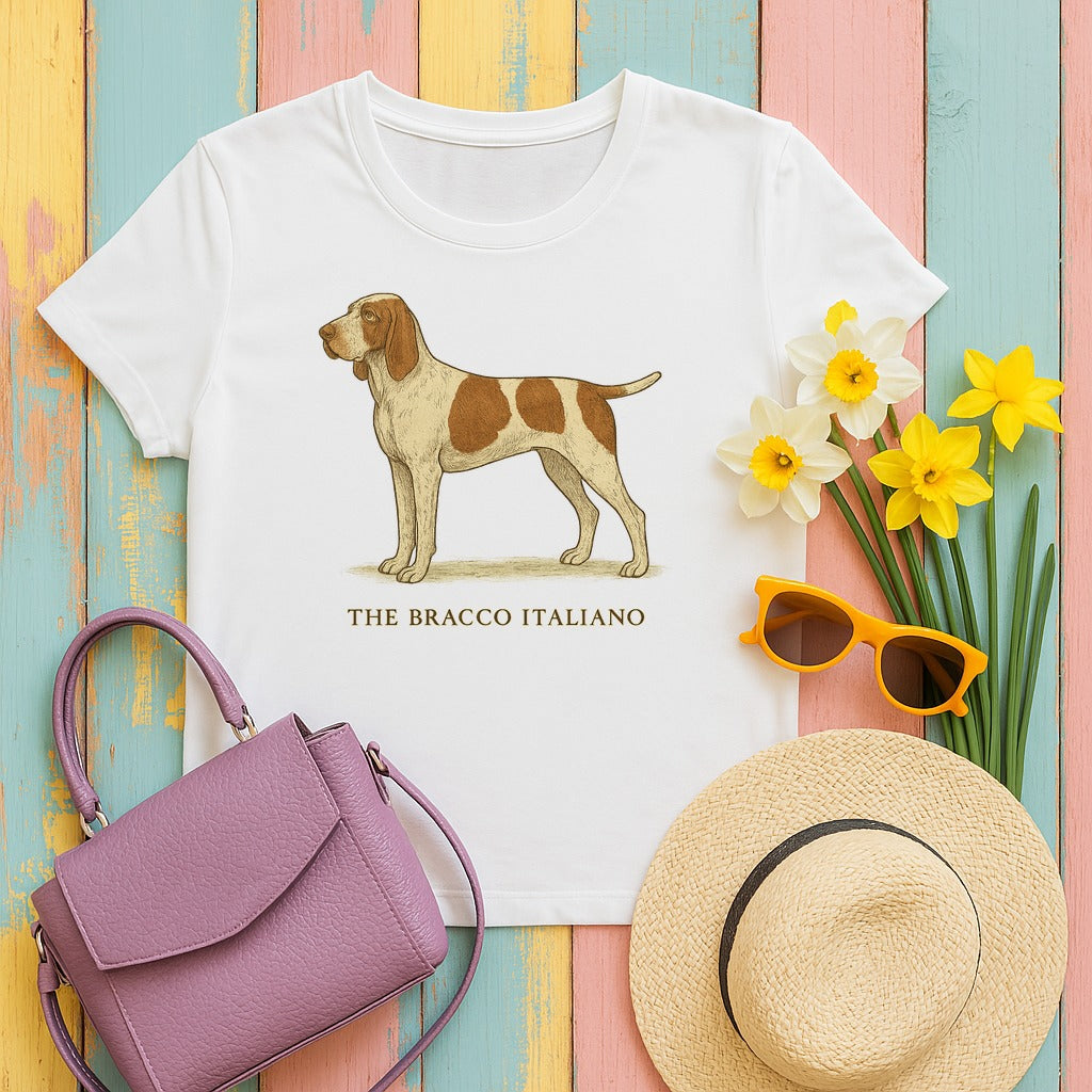 The Bracco Italiano Field Guide Tee in White