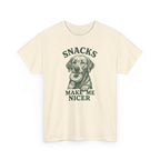 Snacks Make Me Nicer Labrador With Donut Graphic Novelty T-Shirt